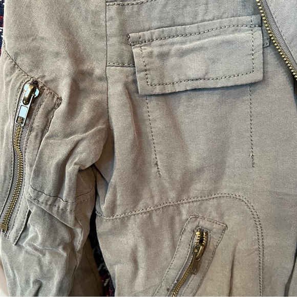 NWT Miss Me Olive Green Full Zip & Snap Stud Rhinestone Utility Jacket - Picture 5 of 9